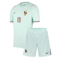 Camiseta Francia Theo Hernandez #19 Segunda Equipación Replica Mundial 2026 para niños mangas cortas (+ Pantalones cortos)